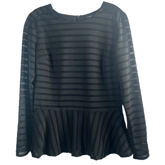 Banana Republic Tops - Banana Republic Black Peplum Blouse Top Women's SMALL Long‎ Sleeve Lined Grunge